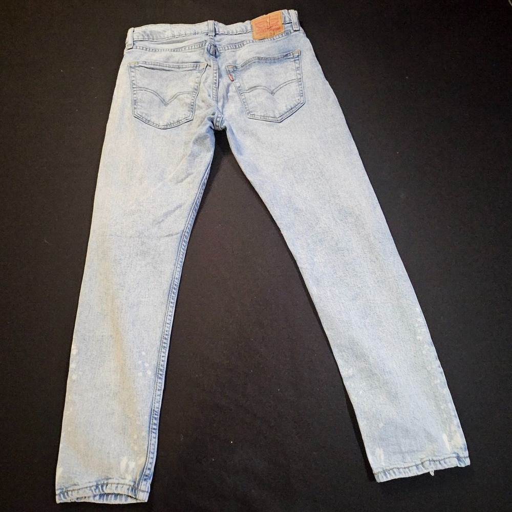 LEVIS 512 SZ 33/30 Distressed Straight Fit Stone Washed Mens Jeans Casual,